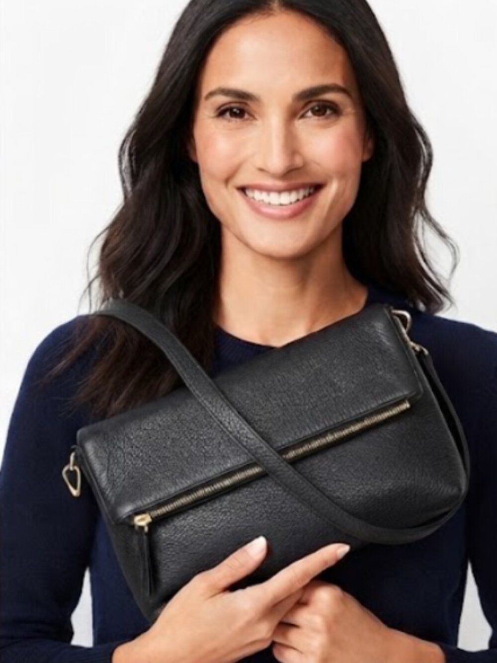 Talbots Pebbled Leather Foldover Crossbody / Clutch